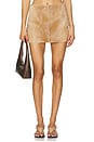 view 1 of 6 Cowhide Mini Skirt in Beige
