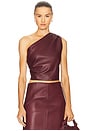 view 1 of 4 Laurel Leather Top in Burgundy