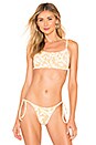 view 1 of 4 Hibiscus Bralette Bikini Top in Yellow & White