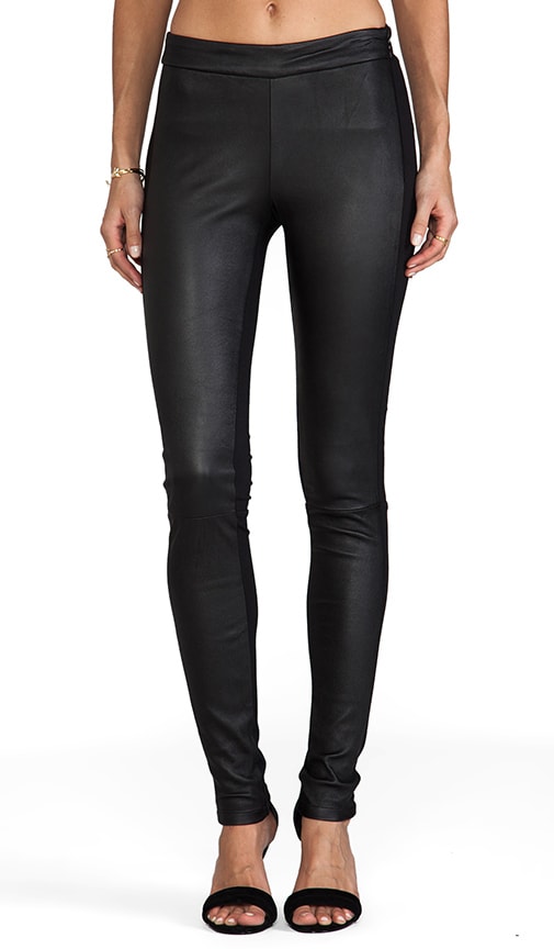 Front Leather Panel Legging
