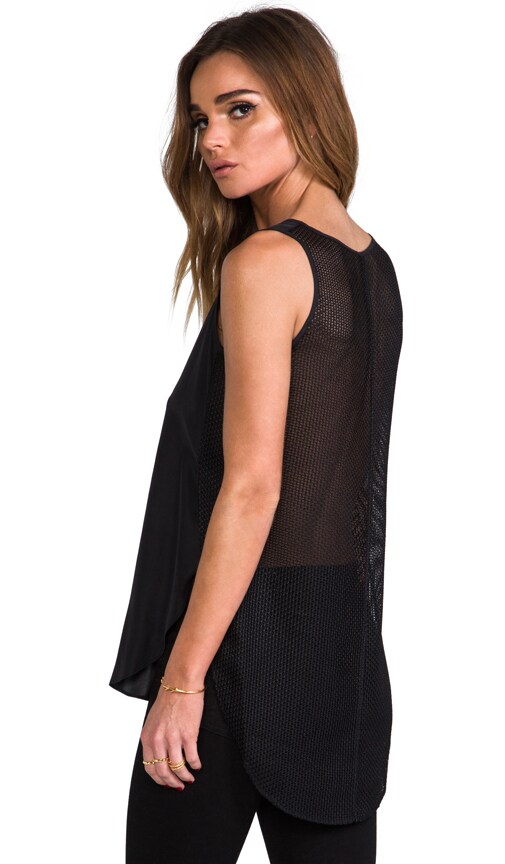 Mesh Back V Neck Top