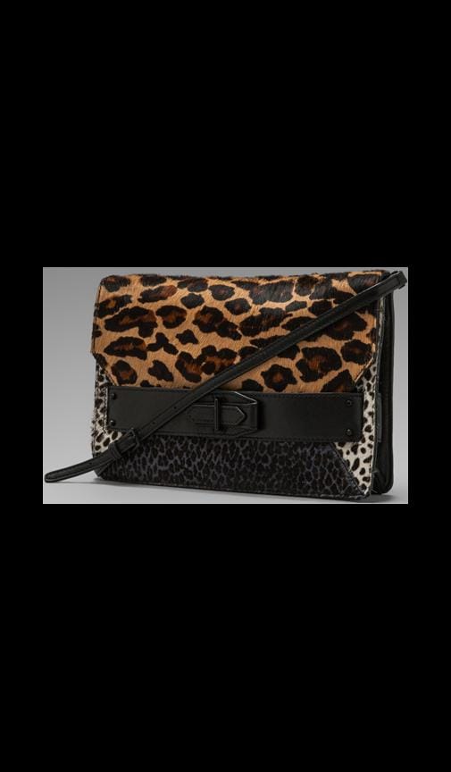 Mixed Leopard Print Folio Clutch
