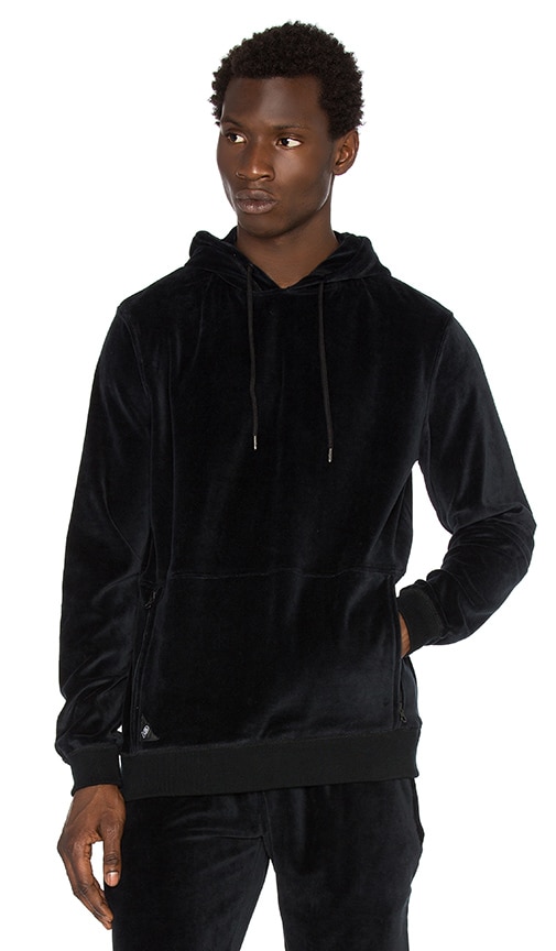 black velour hoodie