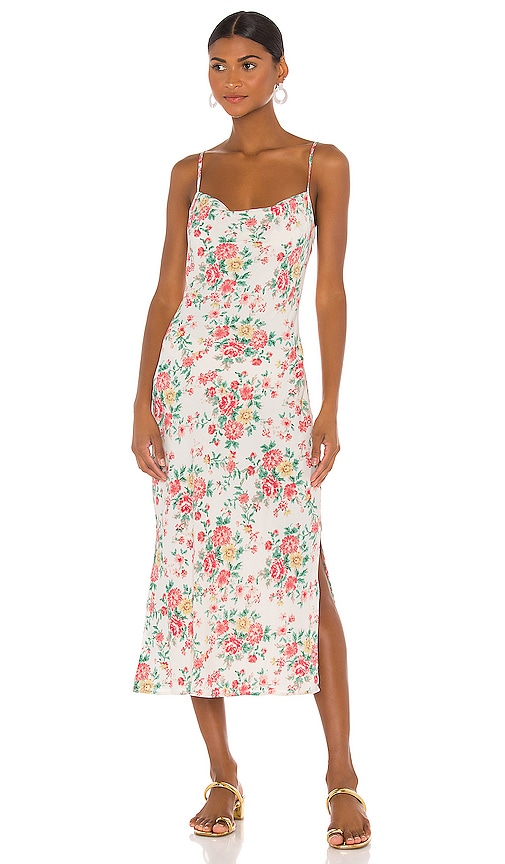 midi slip dress floral