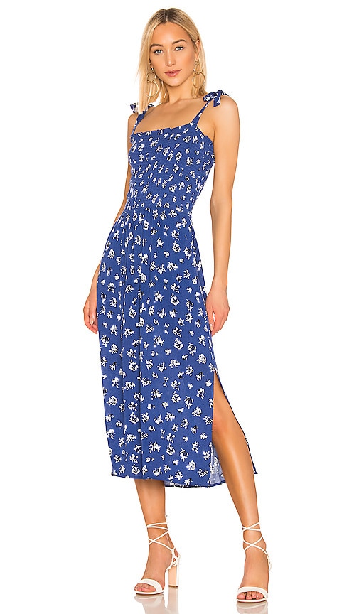 shoulder tie maxi dress