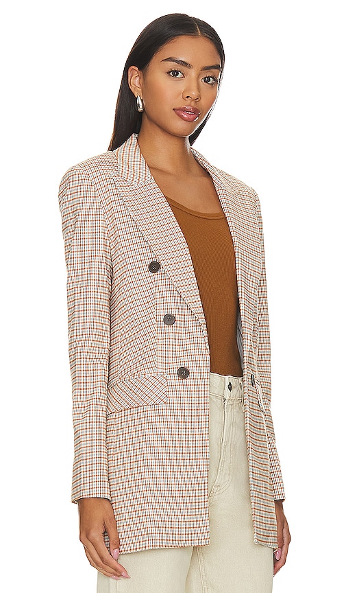 Shop 1.state Long Double Breasted Blazer In Dusty Blue