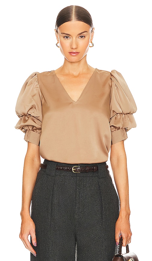 1.state Tiered Bubble Sleeve Top In Amphora