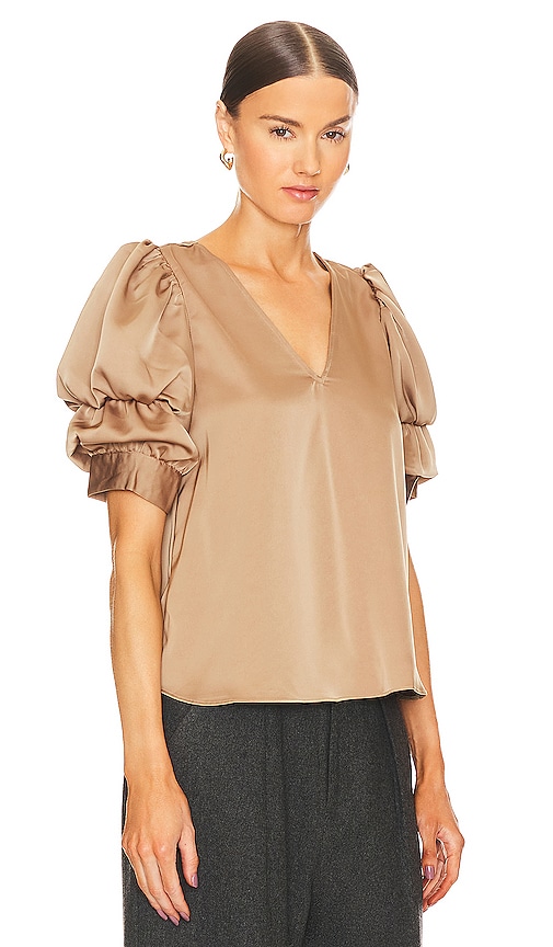 Shop 1.state Tiered Bubble Sleeve Top In Amphora