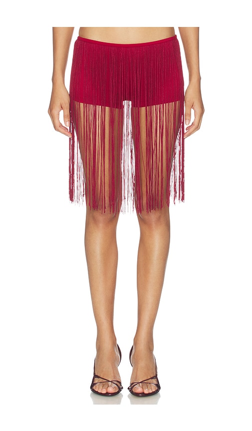 1XBLUE Long Fringe Hot Pants Red