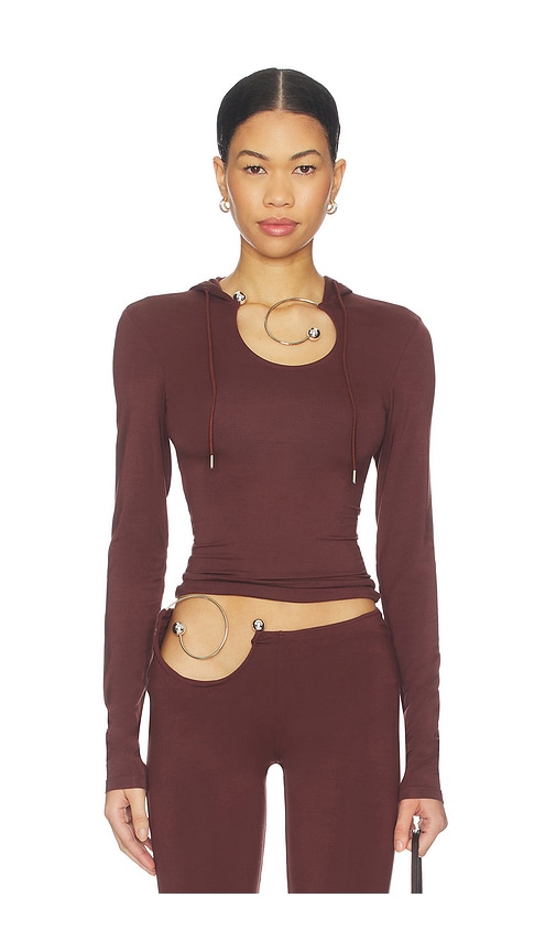 1xblue Spiral Slink Hoodie In Brown