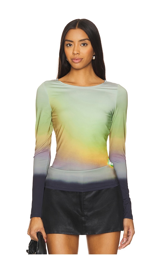 Shop 1xblue Sunset Long Sleeve Top In Green