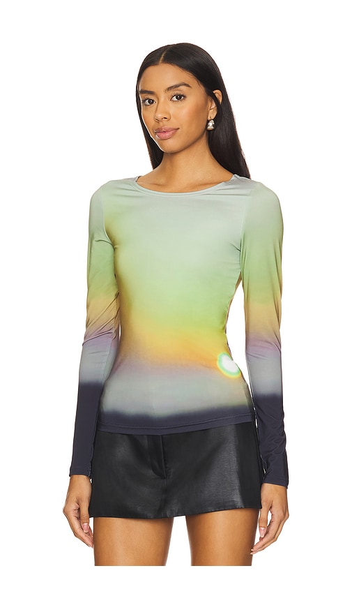 Shop 1xblue Sunset Long Sleeve Top In Green