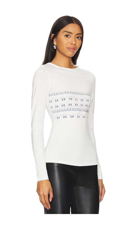 Shop 1xblue Tape Measure Long Sleeve Top In White