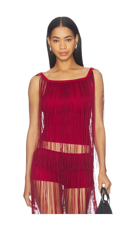 1XBLUE Long Fringe Tank Top