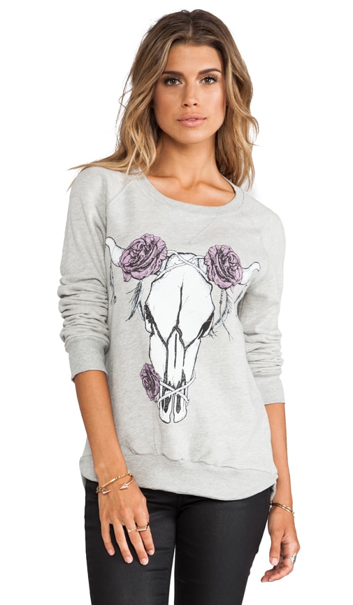 Bull Rose Pullover Sweatshirt