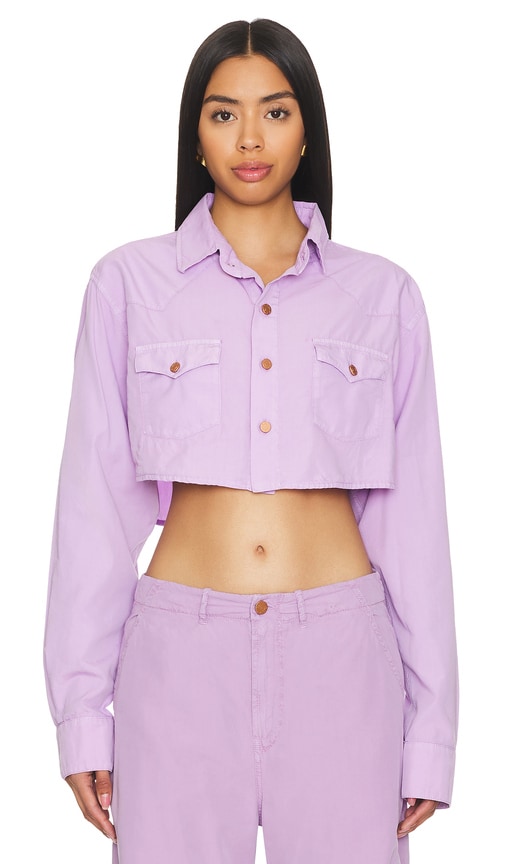 Shop 3x1 Stefy Crop Jacket In 淡紫色