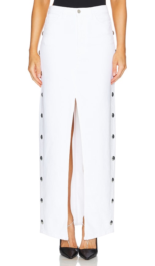 Shop 3x1 Elizabella Long Skirt In Blanc With Studs