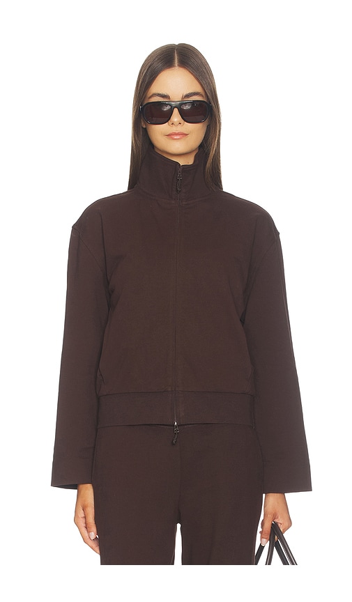 The Funnel Zip Sweatshirt by 437 Activewear in Ganache