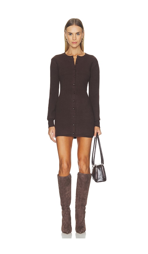 Lenne Sweater Knit Dress by 4th & Reckless in Chocolate