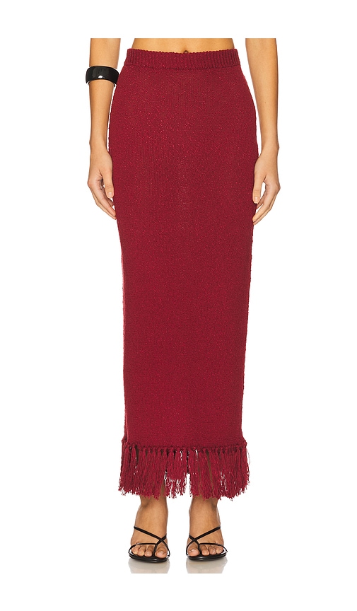 4th & Reckless Gabby Knitted Maxi Skirt In Burgundy