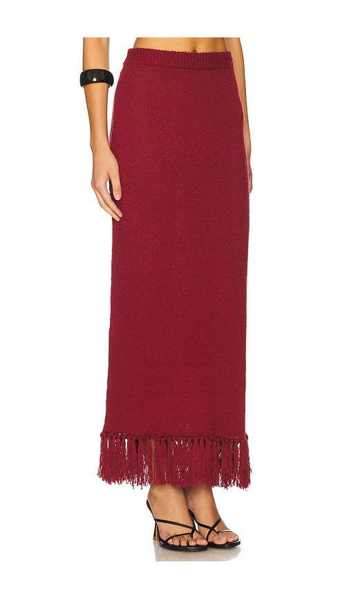 4th & Reckless Gabby Knitted Maxi Skirt In Burgundy
