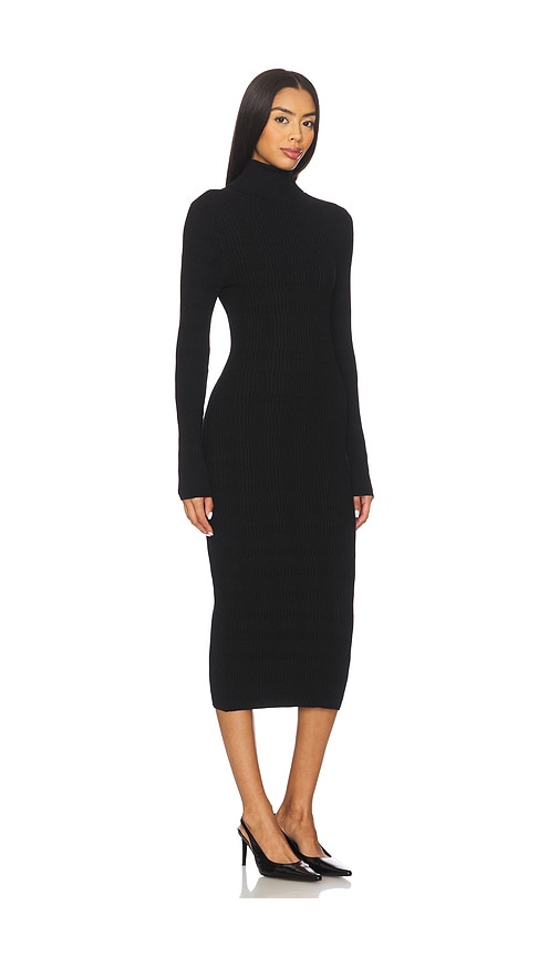 525 America Eleanor All Over Stitch Bodycon Dress In Black