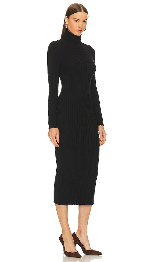 Shop 525 Kylie Rib Midi Dress In Black
