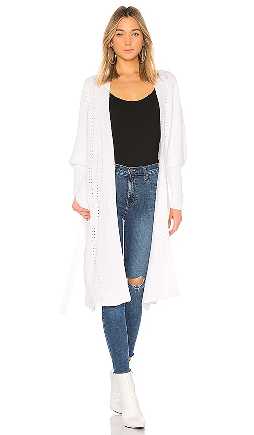 525 America Long Wrap Cardigan in White