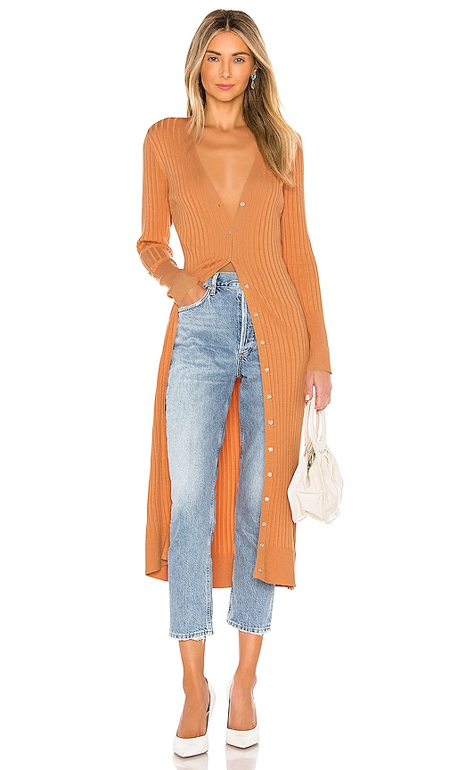 ribbed maxi cardigan