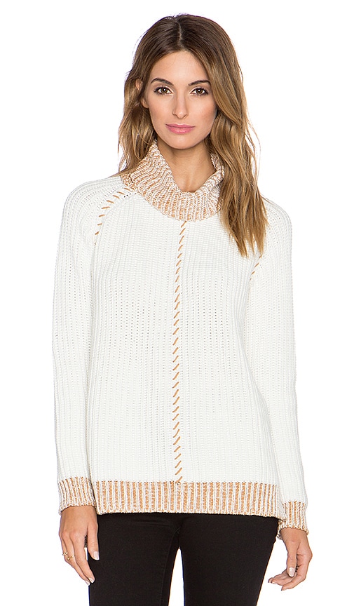 Whipstitch Shaker Turtleneck Sweater