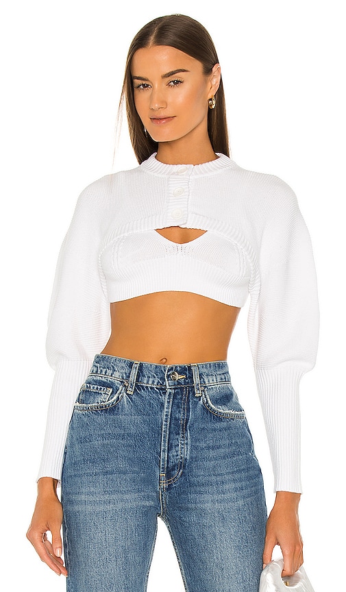 525 America Links Links Teeny Cardi in Bleach White