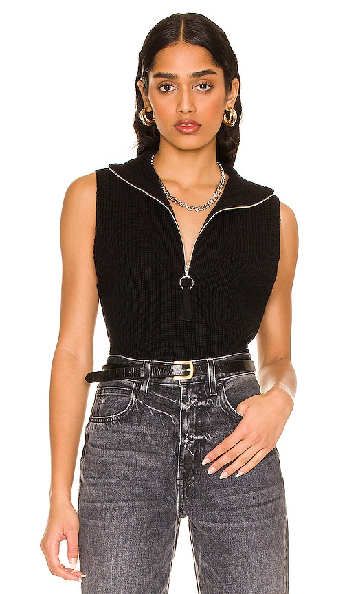 525 Sleeveless Half Zip Top in Black | REVOLVE