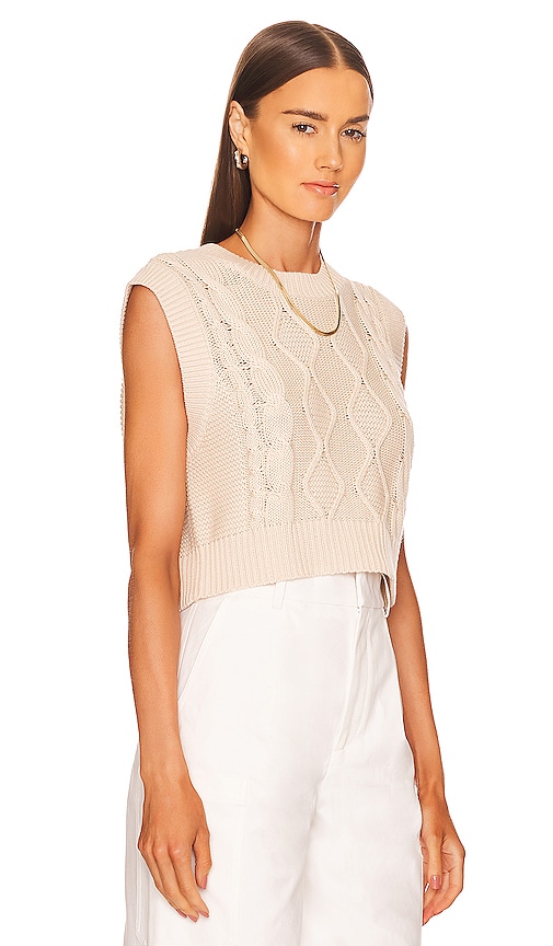 Shop 525 Cable Sweater Vest In Cream