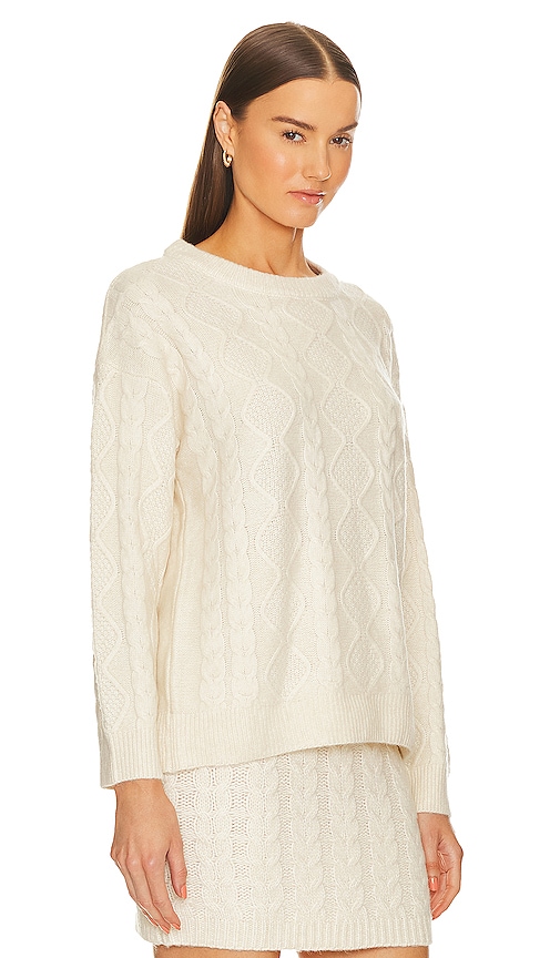 Shop 525 Mina Airspun Cable Pullover Sweater In Cream