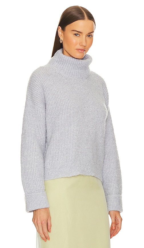 Shop 525 Vida Boucle Turtleneck Pullover Sweater In Baby Blue