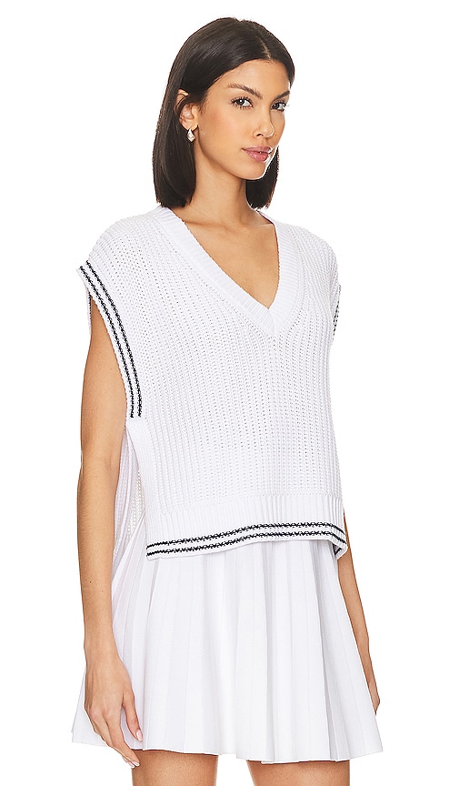 Shop 525 Lizzie Varsity Vest In Bleach White Multi