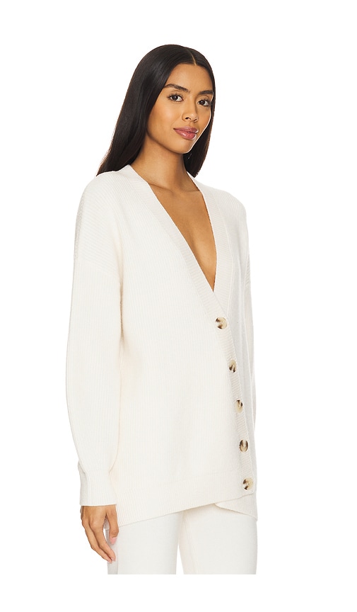 525 Short Eyelash Relaxed Cardigan In Cream
