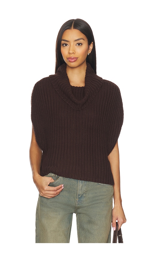 525 Cate Sleeveless Turtleneck Sweater In Brown