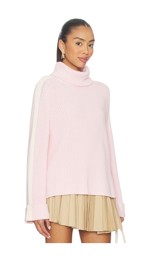 525 America Vida Chunky Turtleneck Shaker Pullover In Pink