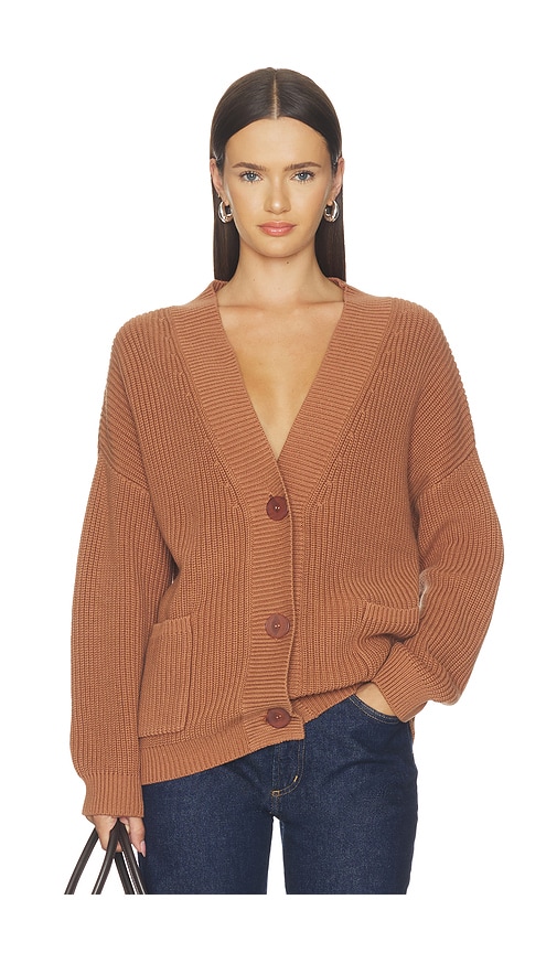 525 America Celeste Relaxed Pocket Cardigan in Brown. - size L (also in M, S, XL, XS)
