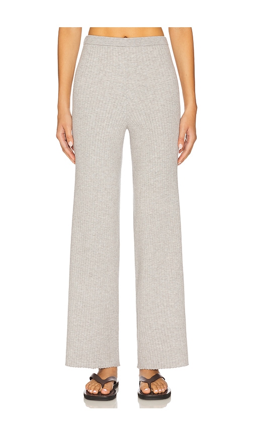 525 Milo Wide Leg Rib Pant In Gray