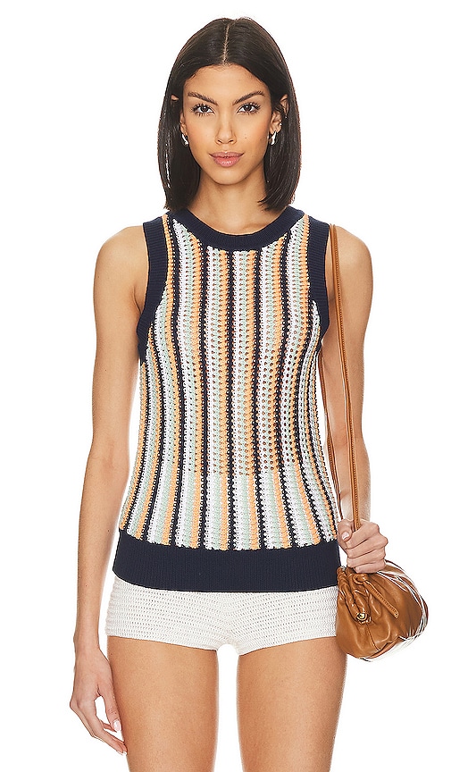 Shop 525 Krista Tank In White,navy