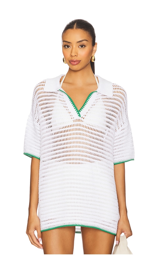 Kacey Open Stitch Top in White. - size XS (also in L, M, S, XL)