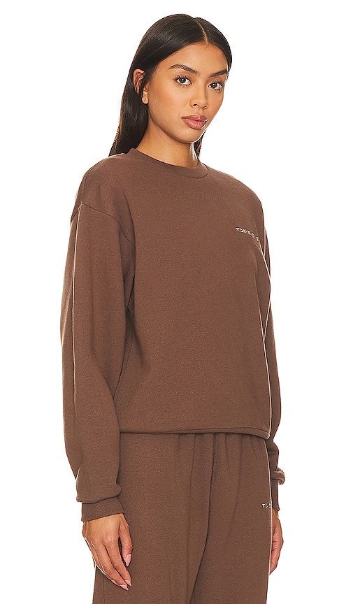 Shop 7 Days Active Organic Fitted Crew Neck In Brown