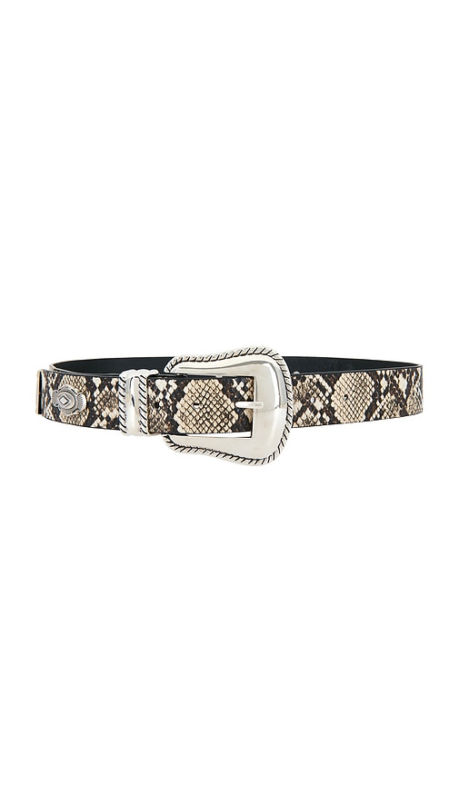 Snake Printed Belt With Silver Details