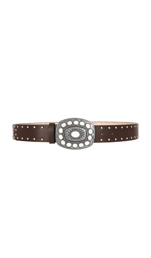 Brown Suede Studded Belt