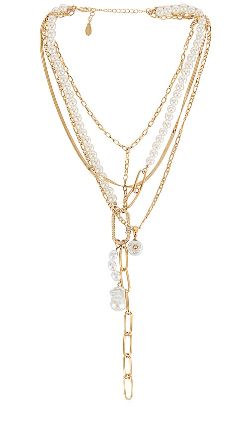 8 Other Reasons Pearl Lariat Necklace in Gold