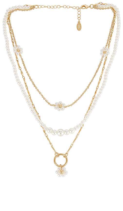 8 Other Reasons Flower Pearl Layered Necklace in Gold | REVOLVE