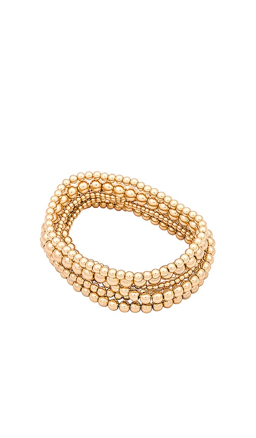 8 Other Reasons Bubble Bangle Set In Metallic Gold