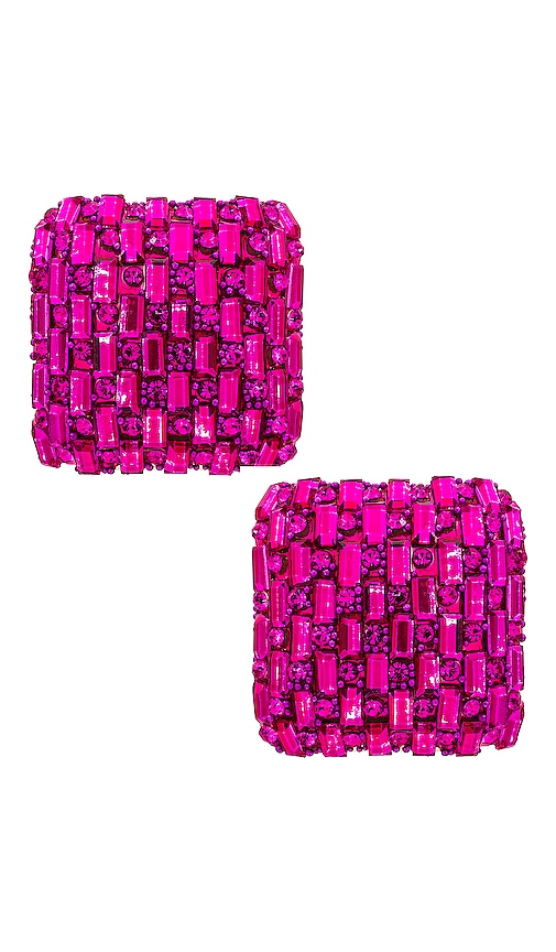 8 Other Reasons Square Stud Earring In Fuchsia